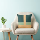 幾何学模様抽象芸術アートグリーンアプリコットカラー クッション (椅子)