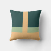 幾何学模様抽象芸術アートグリーンアプリコットカラー クッション (裏面)
