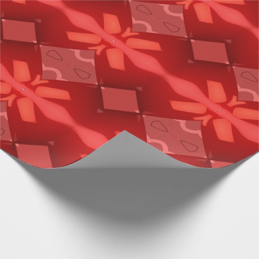 幾何学模様抽象芸術アート緋色のギフトホリデー ラッピングペーパー (角)