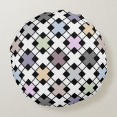 幾何学模様数々のの色 ラウンドクッション (裏面)