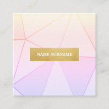 幾何学模様紫色の金ゴールド四角名刺