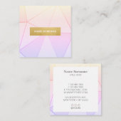 幾何学模様紫色の金ゴールド四角名刺 スクエア名刺 (正面/裏面)