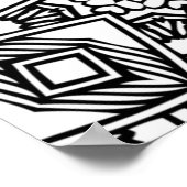 幾何学模様縁ど楕円大人着色ページ ポスター (角)