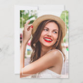 幾何学模様赤面ピンクフローラ卒業パーティー 招待状 (裏面)