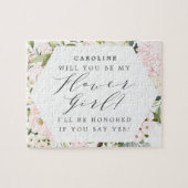 幾何学模様赤面フローラフラワーガールプロポーズ ジグソーパズル (横)