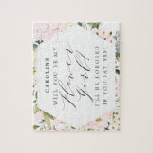 幾何学模様赤面フローラフラワーガールプロポーズ ジグソーパズル (縦)