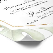 幾何学模様金ゴールド熱帯シグネチャードリンクサイン ポスター (角)