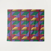 幾何学模様金ゴールド紫色の緑（赤） タペストリー (正面(横))