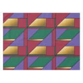 幾何学模様金ゴールド紫色の緑（赤） テーブルクロス (正面(横))