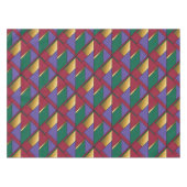 幾何学模様金ゴールド紫色の緑（赤） テーブルクロス (正面(横))