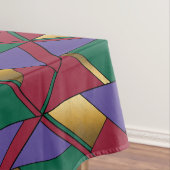 幾何学模様金ゴールド紫色の緑（赤） テーブルクロス (インサイチュ)