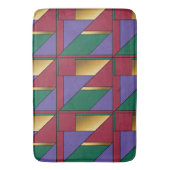 幾何学模様金ゴールド紫色の緑(赤) バスマット (正面縦)