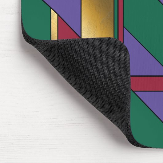 幾何学模様金ゴールド紫色の緑(赤) マウスパッド (コーナー)