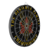 幾何学模様金ゴールド鹿の動物アート装飾カスタム ダーツボード (正面左)