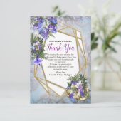 幾何学模様金ゴールド&ジャカランダフラワーブケッツ 出欠カード (スタンド正面)