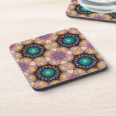 幾何学模様鮮やかボヘミアンアクセント コースター (左側)