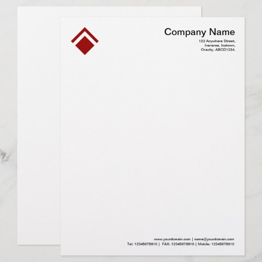 幾何学模様01 - Ruby Red レターヘッド (正面/裏面)