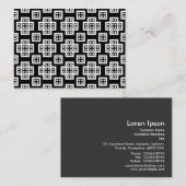 幾何学模様030614 – 黒の上に白 名刺 (正面/裏面)