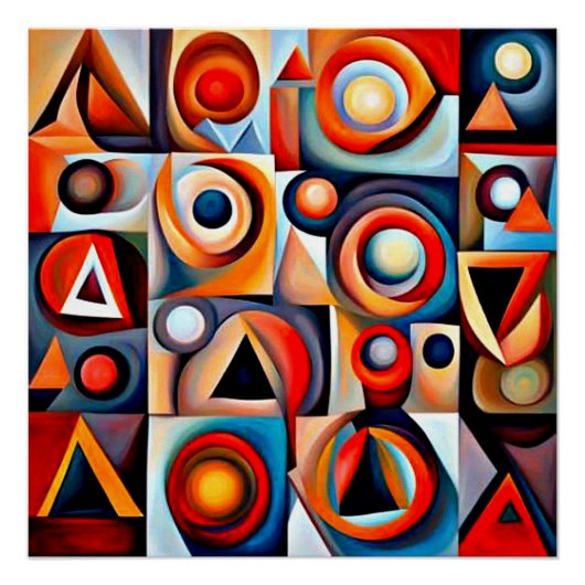 幾何学模様124 ポスター (正面)