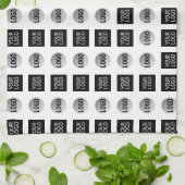 幾何学模様2ロゴパターンデザイン キッチンタオル (折り畳み)