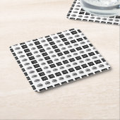 幾何学模様2ロゴパターンデザイン スクエアペーパーコースター (アングル)