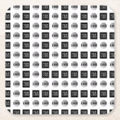 幾何学模様2ロゴパターンデザイン スクエアペーパーコースター (正面)