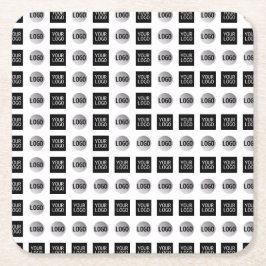 幾何学模様2ロゴパターンデザイン スクエアペーパーコースター