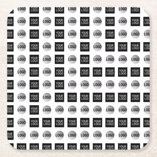 幾何学模様2ロゴパターンデザイン スクエアペーパーコースター (正面)