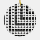 幾何学模様2ロゴパターンデザイン セラミックオーナメント (正面)