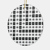 幾何学模様2ロゴパターンデザイン セラミックオーナメント (左)