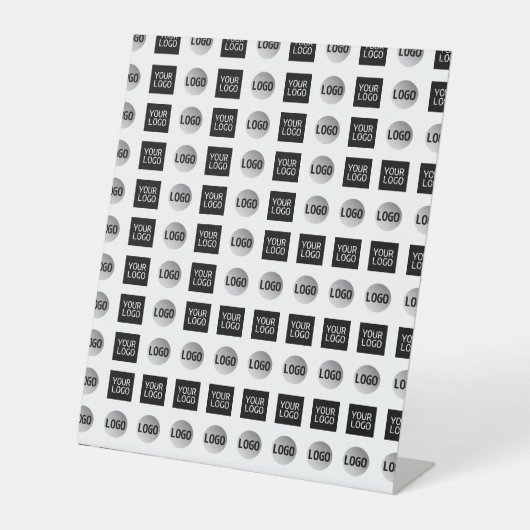 幾何学模様2ロゴパターンデザイン 台座サイン (正面)