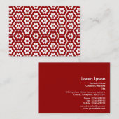 幾何学模様290514(03)ルビーレッドの白 名刺 (正面/裏面)