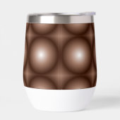 幾何学模様3Dサークルダークブラウンモシャムース白 (左面)