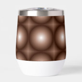 幾何学模様3Dサークルダークブラウンモシャムース白 (正面)