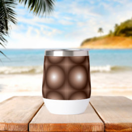 幾何学模様3Dサークルダークブラウンモシャムース白