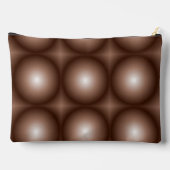 幾何学模様3Dサークルダークブラウンモシャムース白 アクセサリーポーチ (裏面)