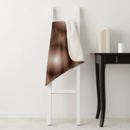 幾何学模様3Dサークルダークブラウンモシャムース白 シェルパブランケット