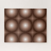 幾何学模様3Dサークルダークブラウンモシャムース白 ジグソーパズル (横)