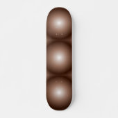 幾何学模様3Dサークルダークブラウンモシャムース白 スケートボード (正面)