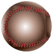 幾何学模様3Dサークルダークブラウンモシャムース白 ソフトボール (正面左)