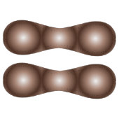 幾何学模様3Dサークルダークブラウンモシャムース白 ソフトボール (パネル)