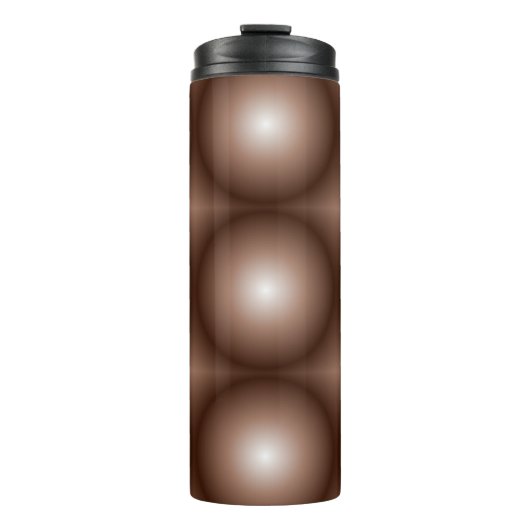 幾何学模様3Dサークルダークブラウンモシャムース白 タンブラー (正面)