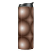 幾何学模様3Dサークルダークブラウンモシャムース白 タンブラー (回転左)