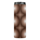 幾何学模様3Dサークルダークブラウンモシャムース白 タンブラー (裏面)