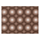 幾何学模様3Dサークルダークブラウンモシャムース白 テーブルクロス (正面(横))