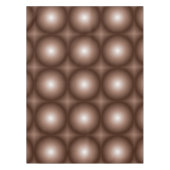 幾何学模様3Dサークルダークブラウンモシャムース白 テーブルクロス (正面)