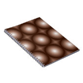 幾何学模様3Dサークルダークブラウンモシャムース白 ノートブック (右側)