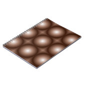 幾何学模様3Dサークルダークブラウンモシャムース白 ノートブック (左側)