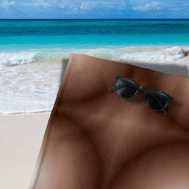 幾何学模様3Dサークルダークブラウンモシャムース白 ビーチタオル