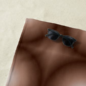 幾何学模様3Dサークルダークブラウンモシャムース白 ビーチタオル (インサイチュ)